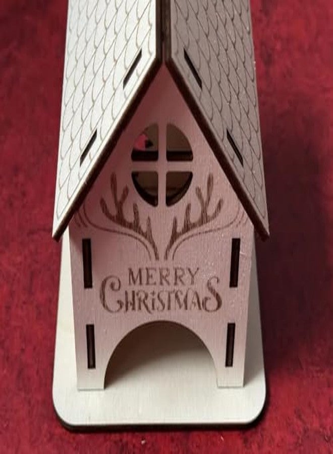 مكعبات ثلاثية الأبعاد | لعبة منزل خشبي ثلاثي الأبعاد لعيد الميلاد | منزل صغير مقطوع بالليزر بتصميم احتفالي | تجميع ذاتي | لعبة تعليمية | نموذج خشبي مزخرف لوضعه على الطاولة - Image 5